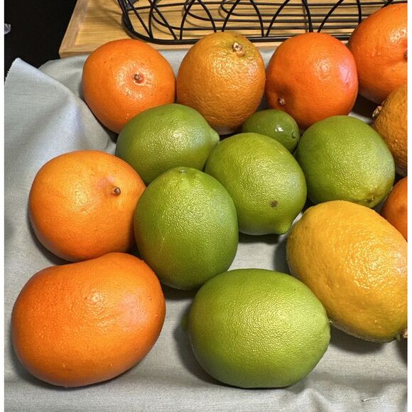 Decorative Ornate Metal Tabletop 16" x 6.5" Metal Basket With Faux Fruit - Picture 7 of 8